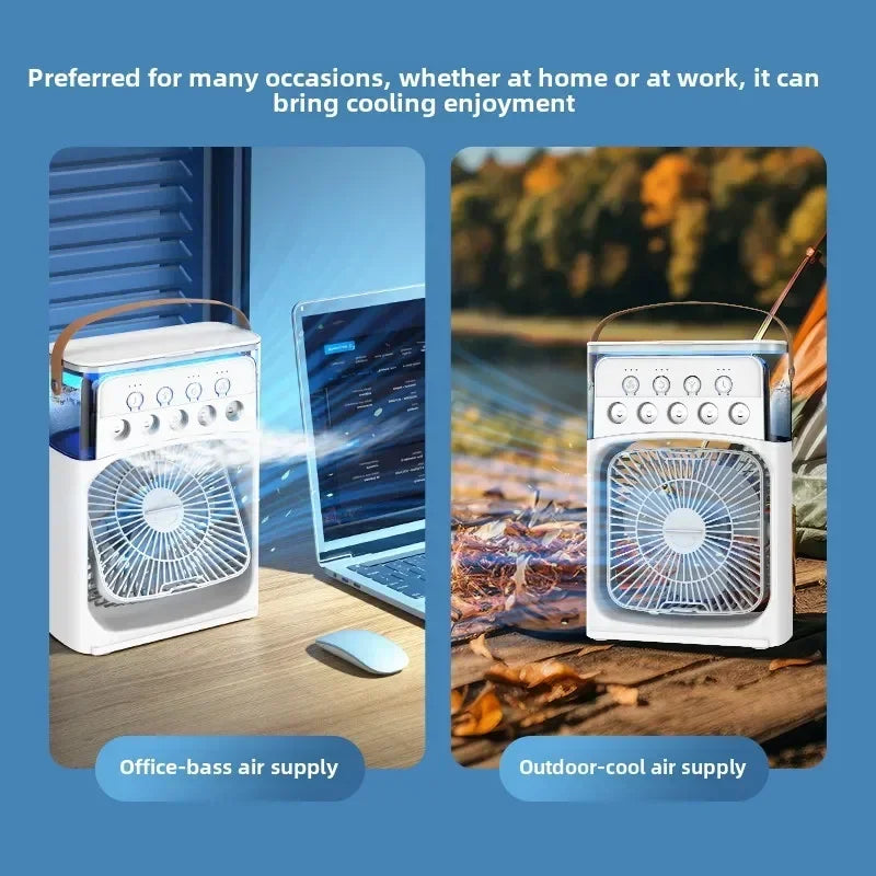 Compact 3-in-1 Portable AC Air Cooler Fan, Humidifier, LED Night Light