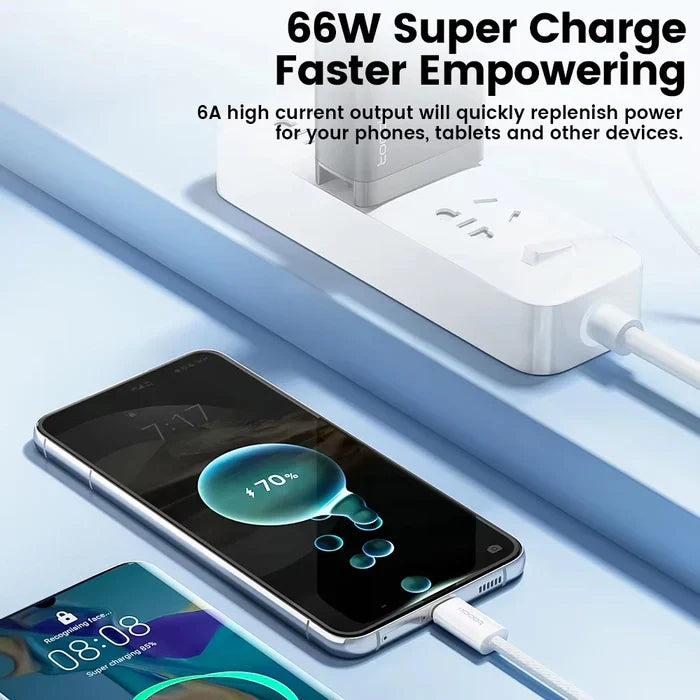 Toocki 100W USB-A to USB-C Fast Charging Data Cable for Xiaomi, Huawei, Realme